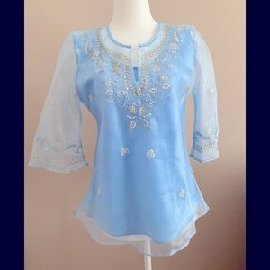 Sheer Embroidered Top